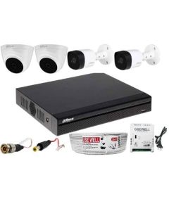 Dahua Full HD 2MP CCTV Cameras CCTV Kit with 2 Dome and 2 Bullet