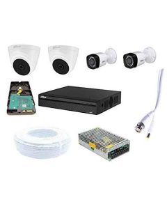 Dahua Full HD 2MP Cameras CCTV Kit With 4 Channel HD DVR with 2 Dome Camera and 2 Bullet Camera