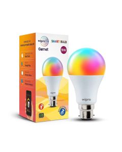 Wipro 9 Watts B22 Wi-Fi Smart LED Bulb with 16 Million Colours, Music Sync, Amazon Alexa and Google Assistant, NS9400